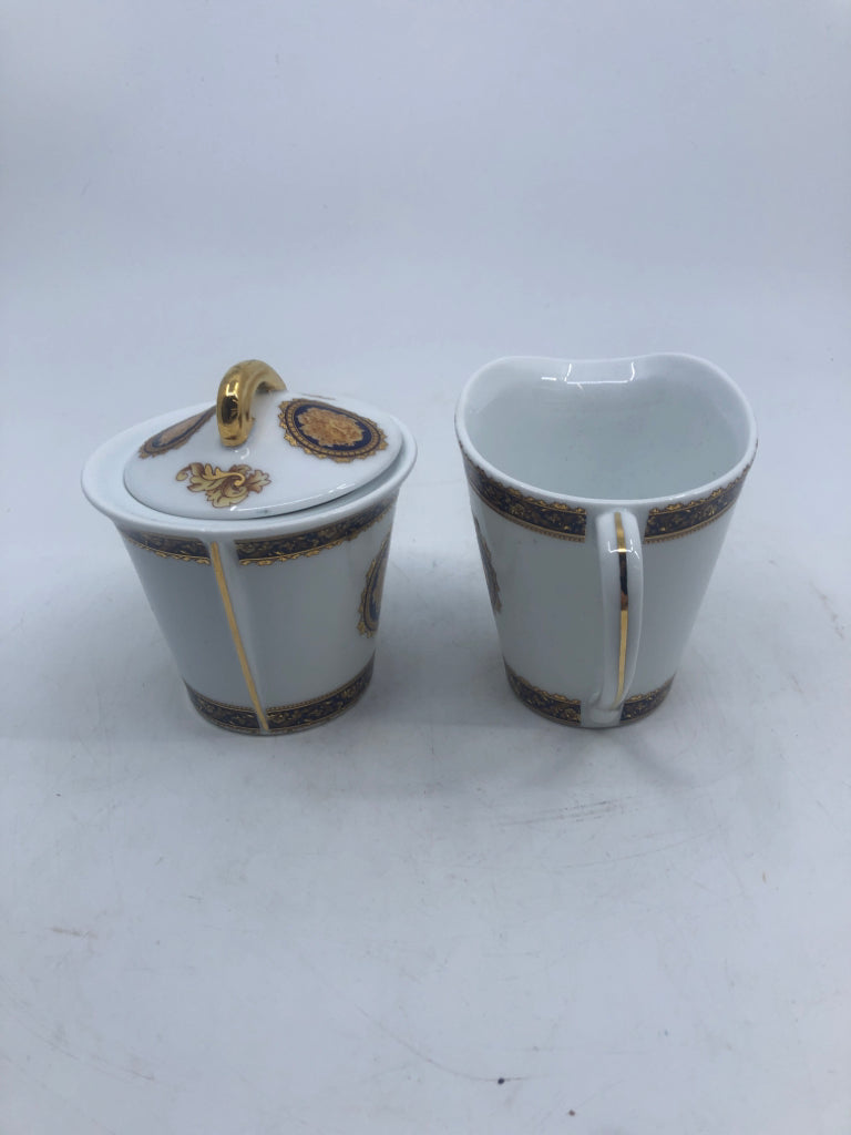 VTG 2PC BACCHUS LIMOGES CREAMER AND SUGAR DISH.