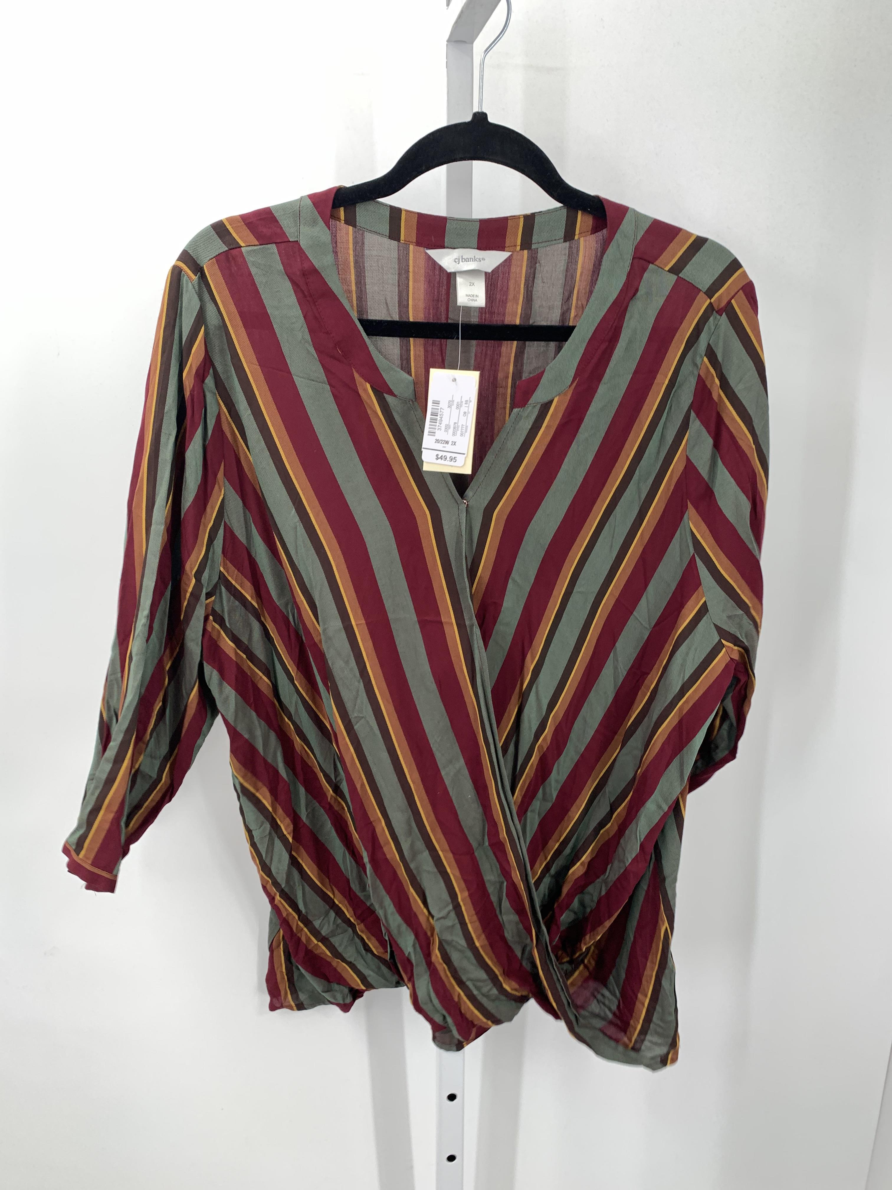 CJ Banks Size 2X Womens 3/4 Sleeve Shirt
