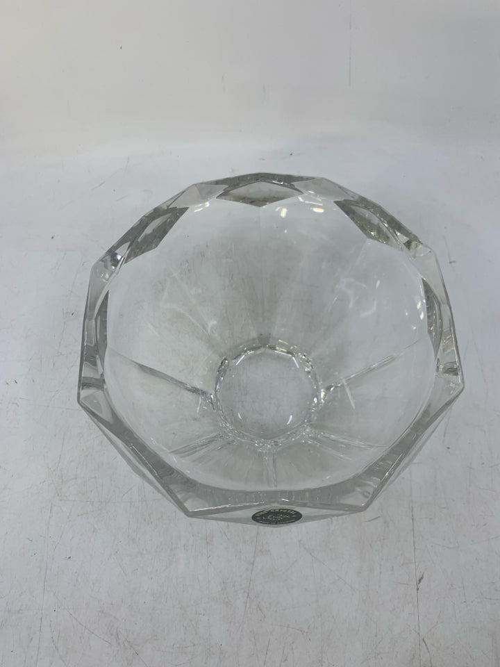 CRYSTAL OCTAGON SHAPED BOWL.