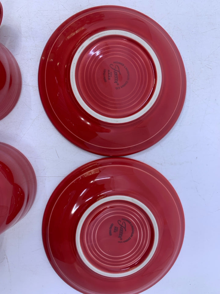 SVC 2 SCARLET RED TEACUP SAUCER SET.