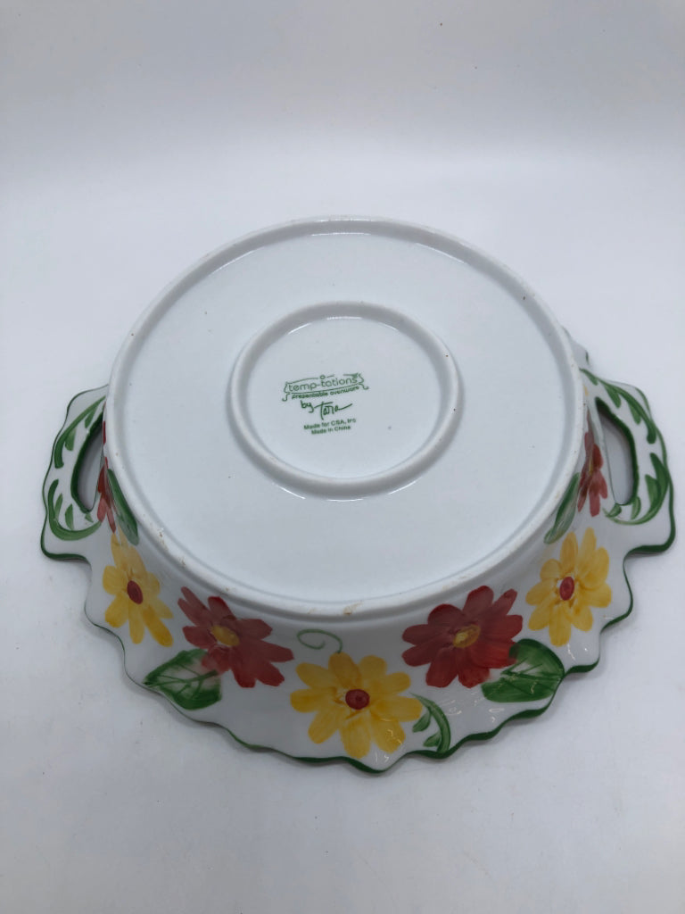 NIB 6PC TEMPTATIONS FLORAL OVENWARE SET.