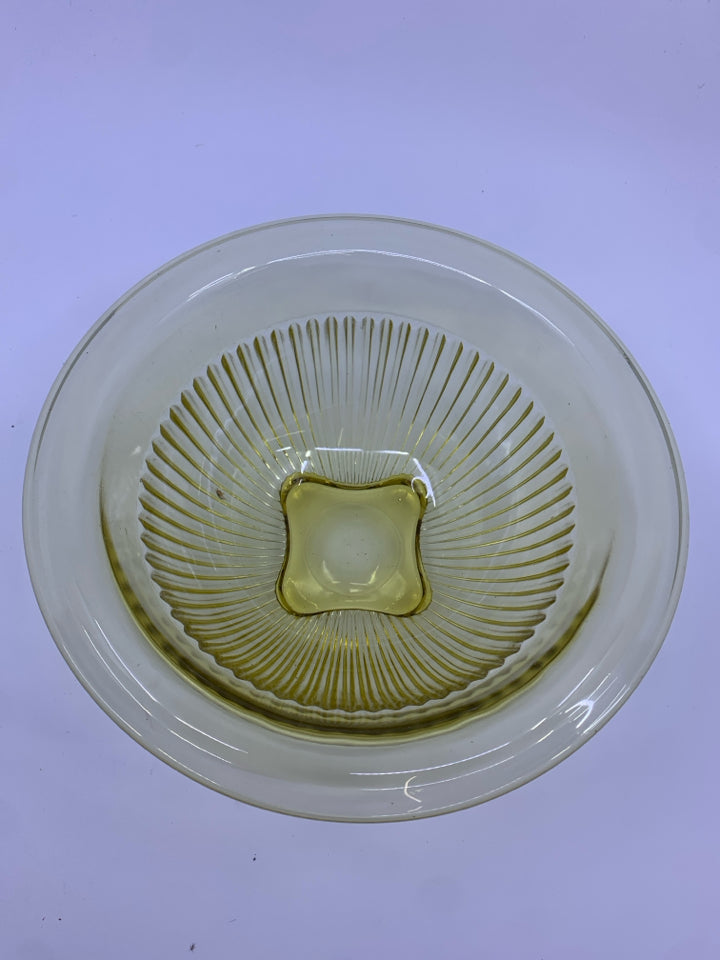3 VTG RIBBED GLASS MIXING BOWLS.