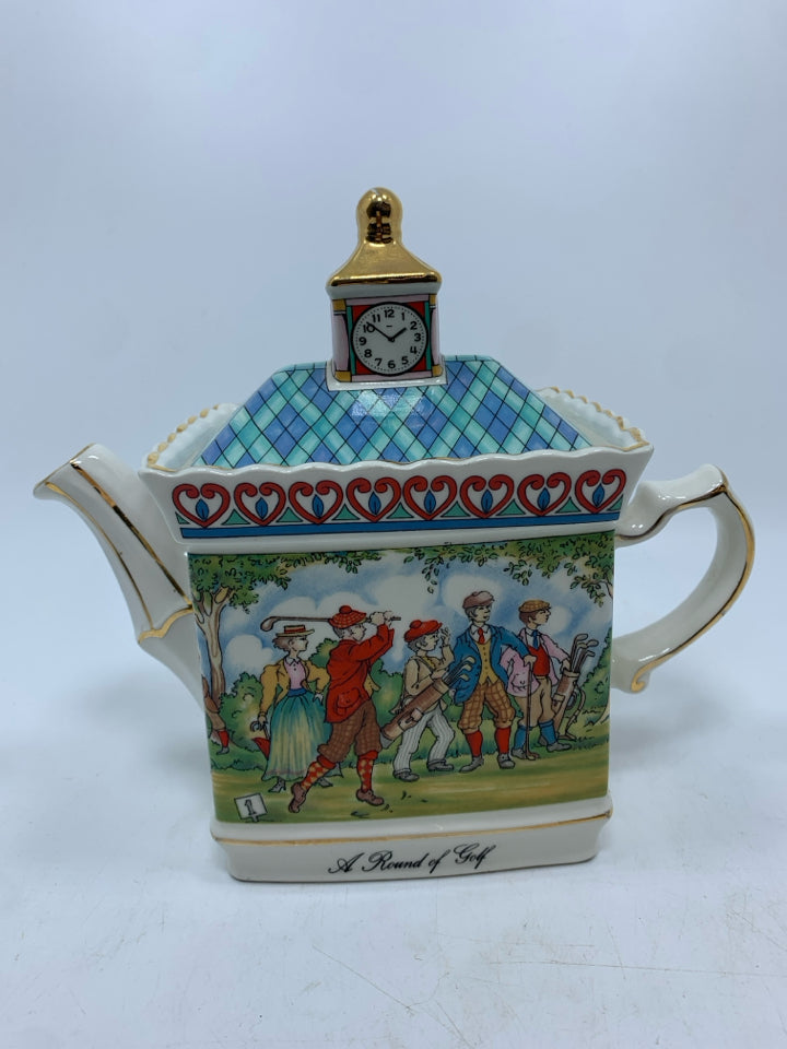 VTG 'A ROUND OF GOLF' TEAPOT.