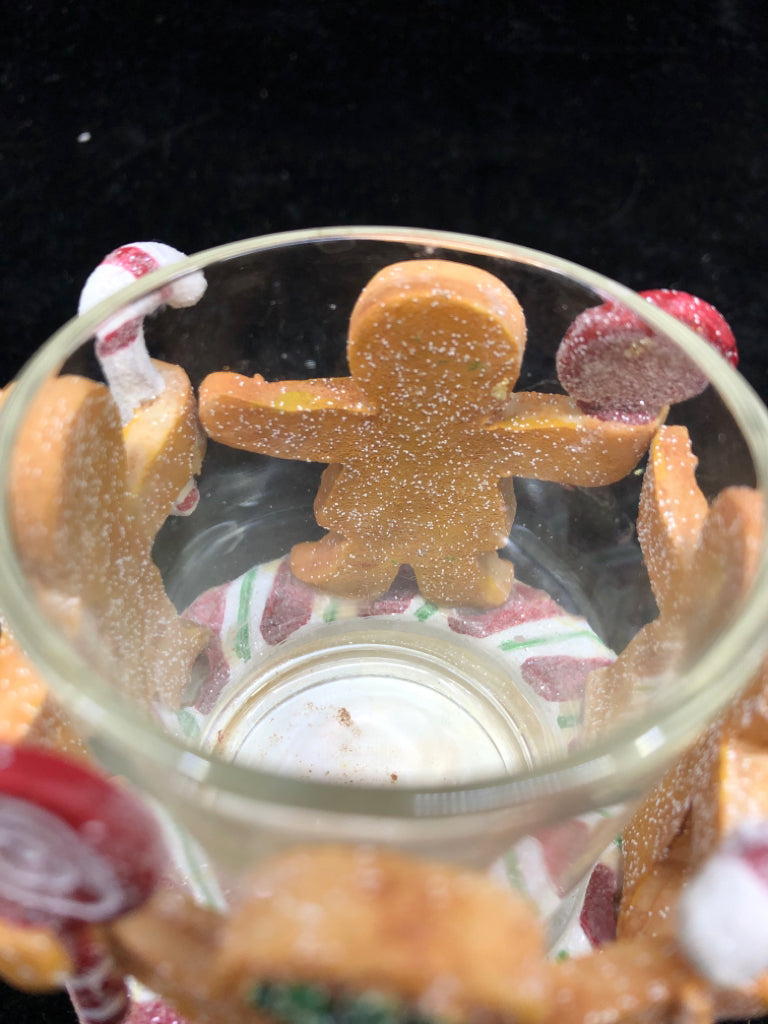 GINGERBREAD VOTIVE HOLDER.
