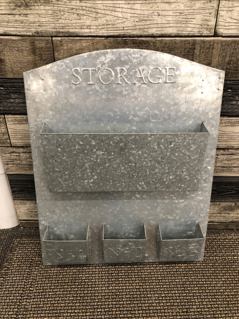 GALVANIZED MAIL STORAGE WALL HANGING.