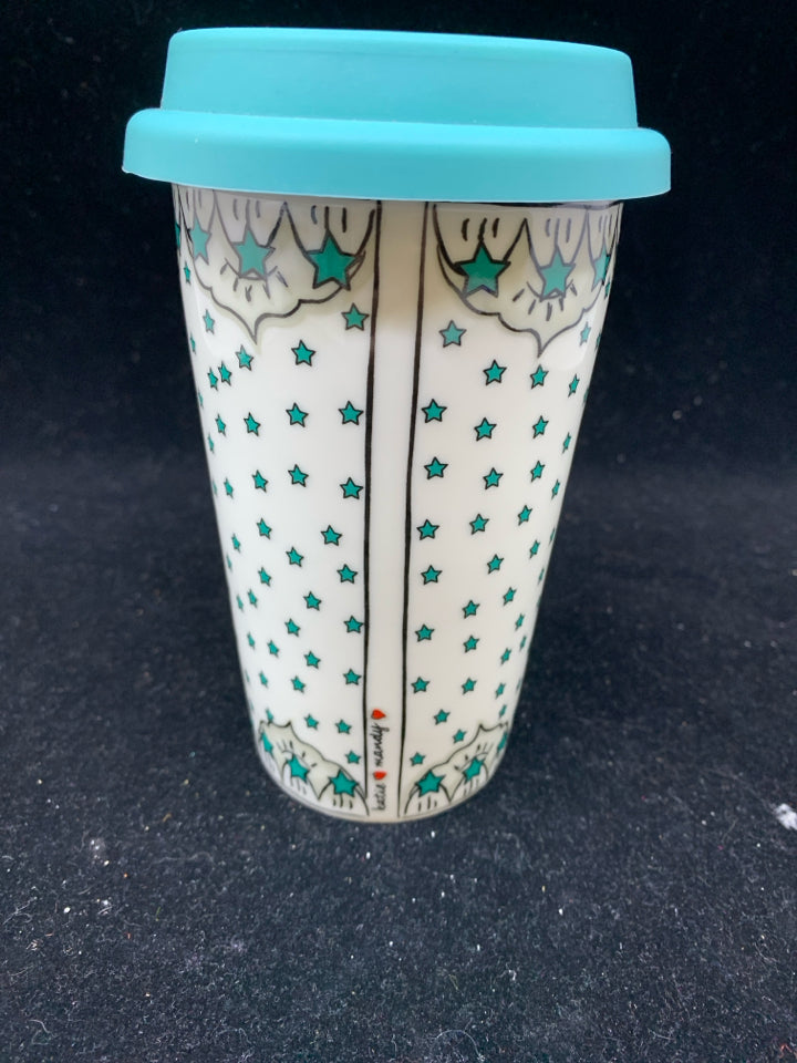 TEAL HAPPILY EVER AFTER TRAVEL MUG.