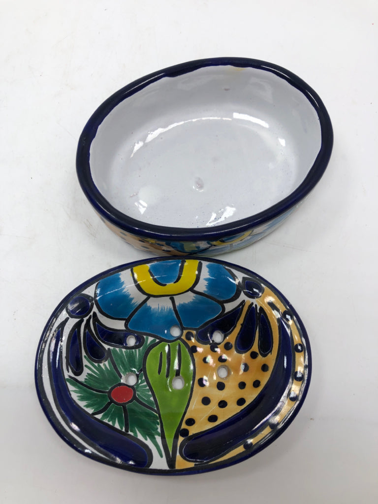 HAND-PAINTED MEXICAN FLOWER FROG.
