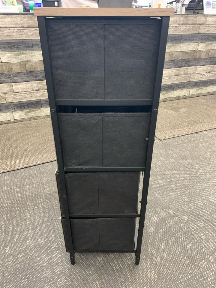 5-DRAWER FABRIC STORAGE UNIT W/RUSTIC WOOD SONGMICS.