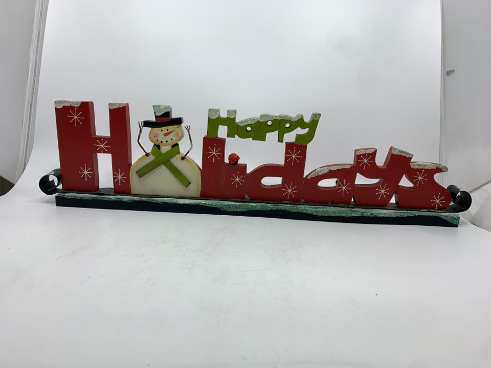 "HAPPY HOLIDAYS" SLEIGH SIGN.