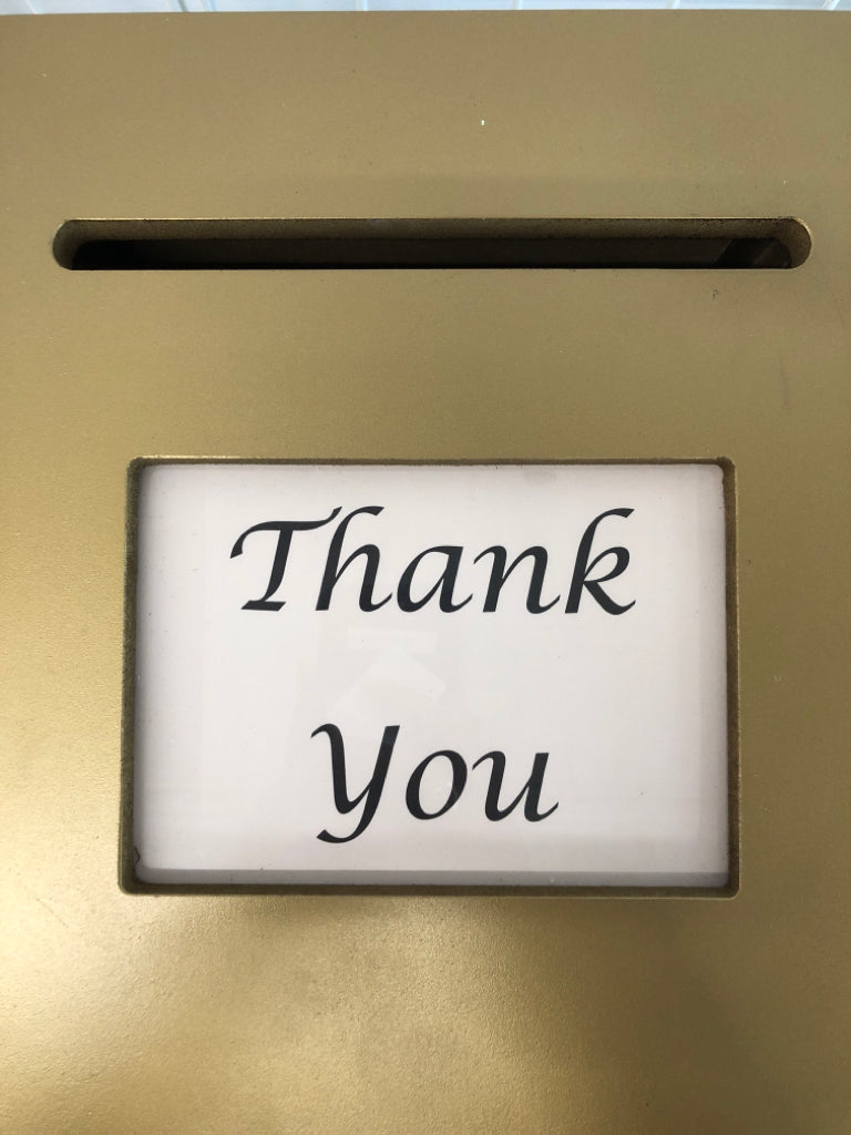SPINNING "THANK YOU" CARD BOX.