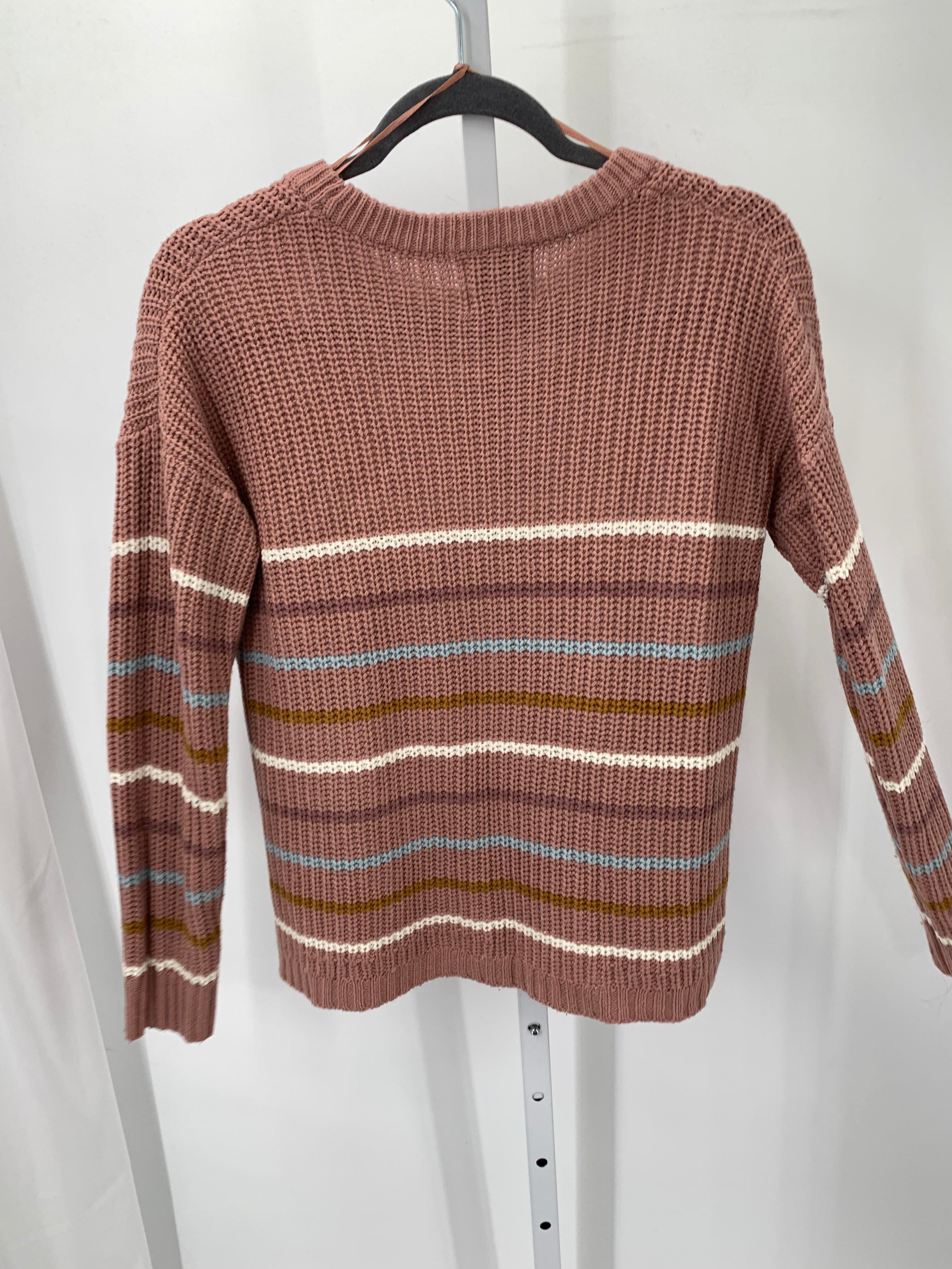 Pink Rose Size Large Juniors Long Sleeve Sweater