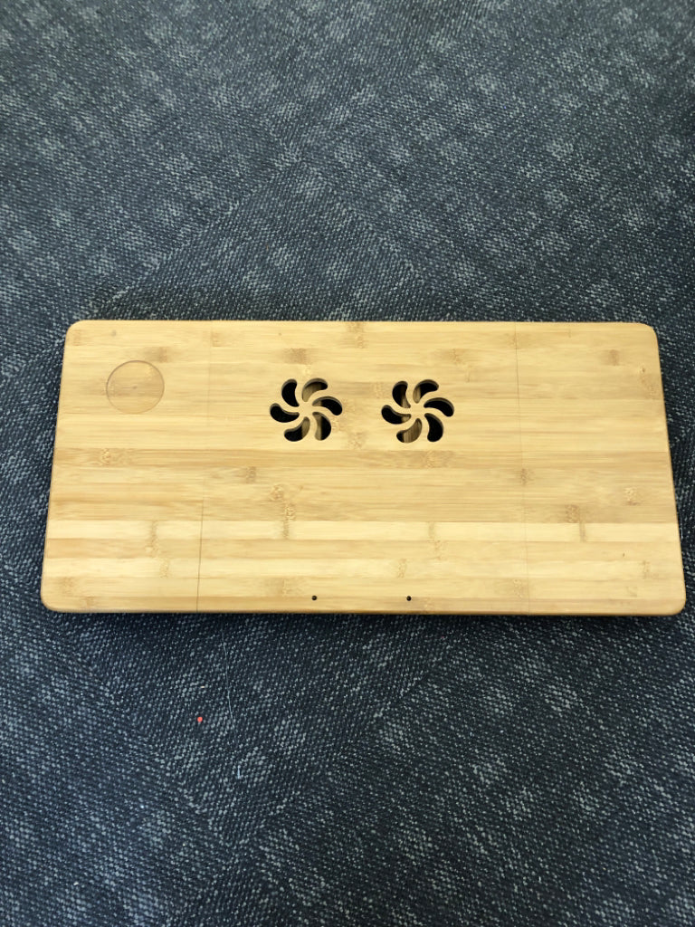 BAMBOO LAP TRAY W/ADJUSTABLE LEGS AND FLIP TOP.