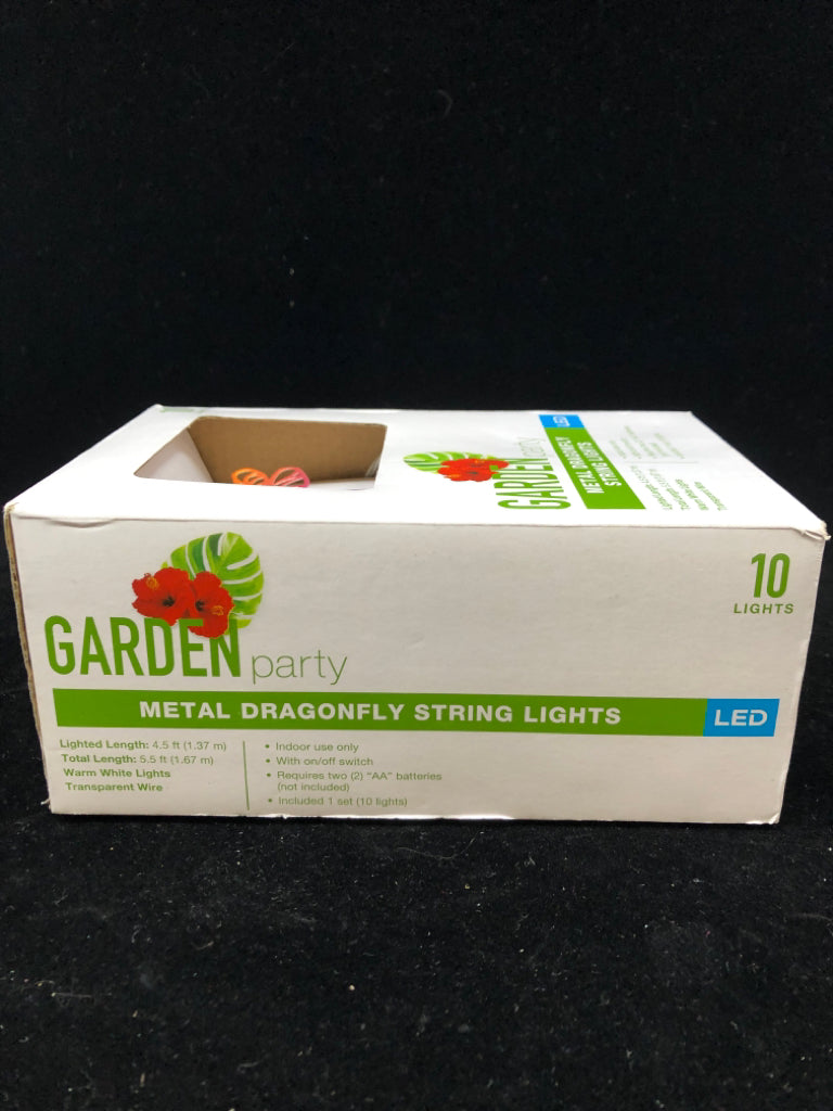 NIB METAL DRAGONFLY STRING LIGHTS.