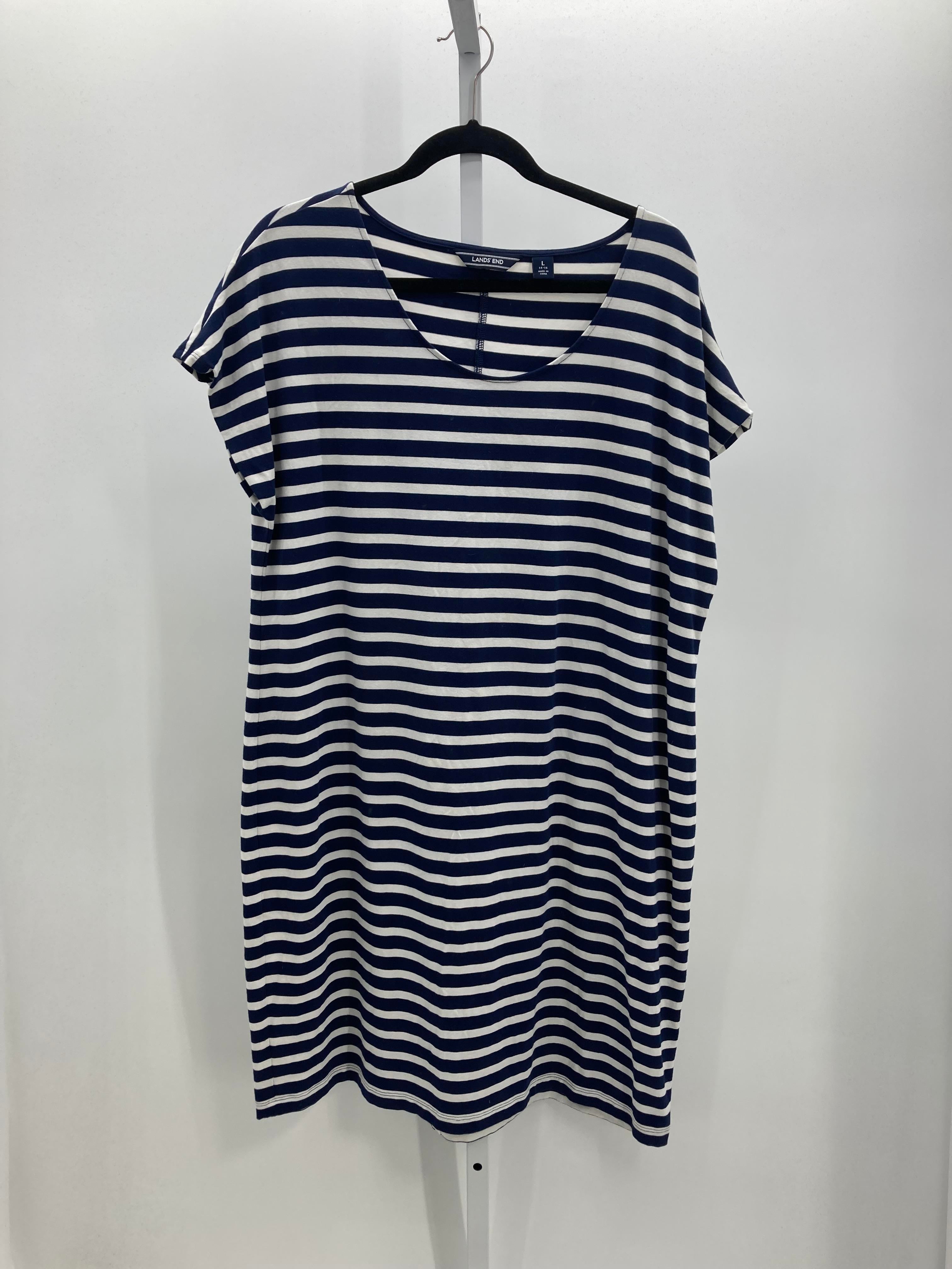 Lands End Size Large Misses Short Sleeve Dress
