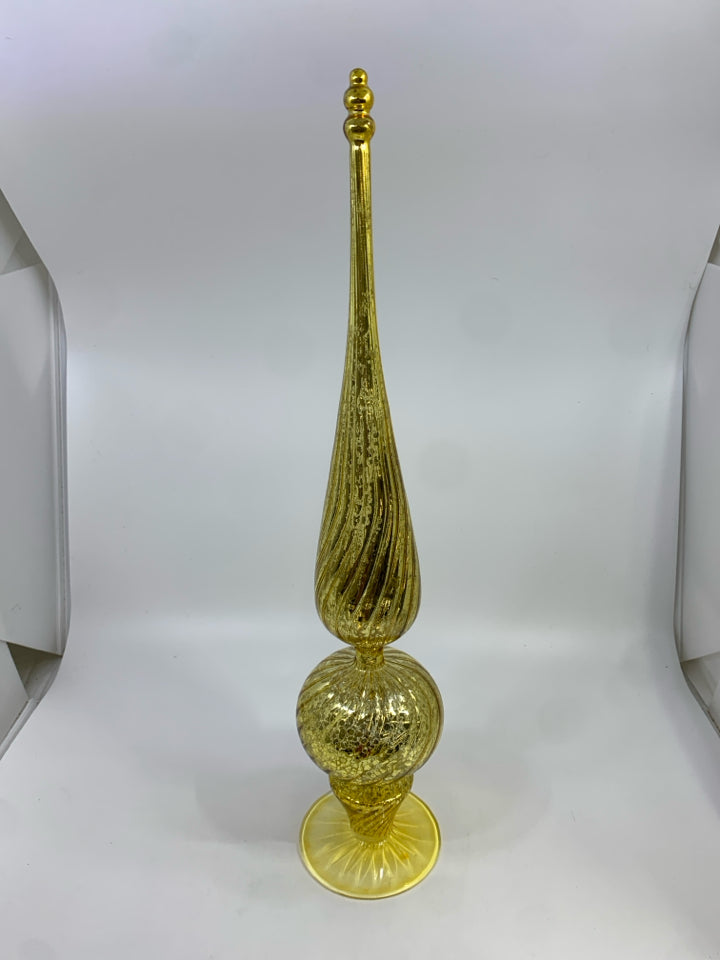 DECORATIVE GOLDEN GLASS FINIAL.