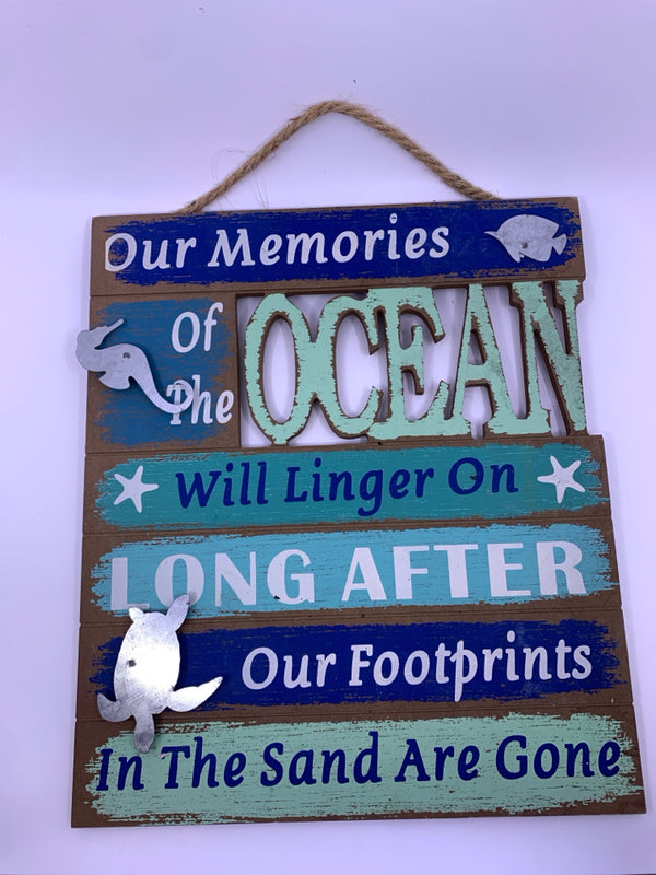 "OUR MEMORIES" MULTICOLORED BLUE WALL HANGING.