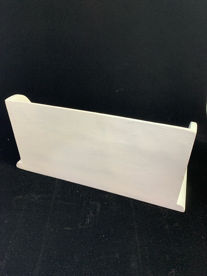 WHITE WOOD DESKTOP LETTER ORGANIZER.