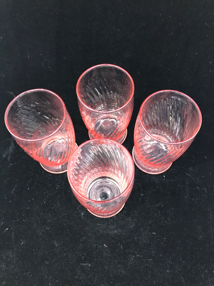 LIGHT PINK WATER GLASSES.