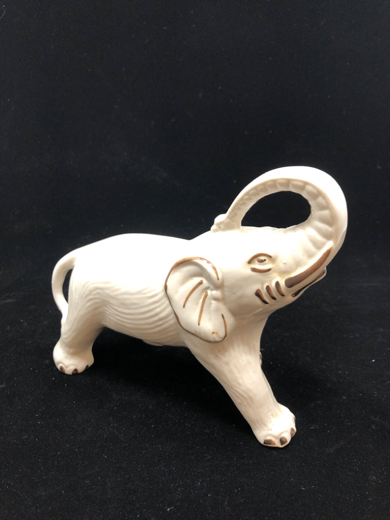 CERAMIC WHITE & GOLD ELEPHANT.