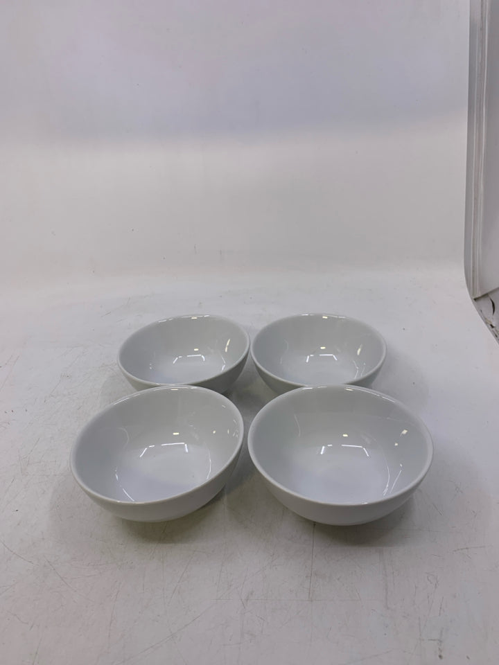 4 WHITE SPICE BOWLS.