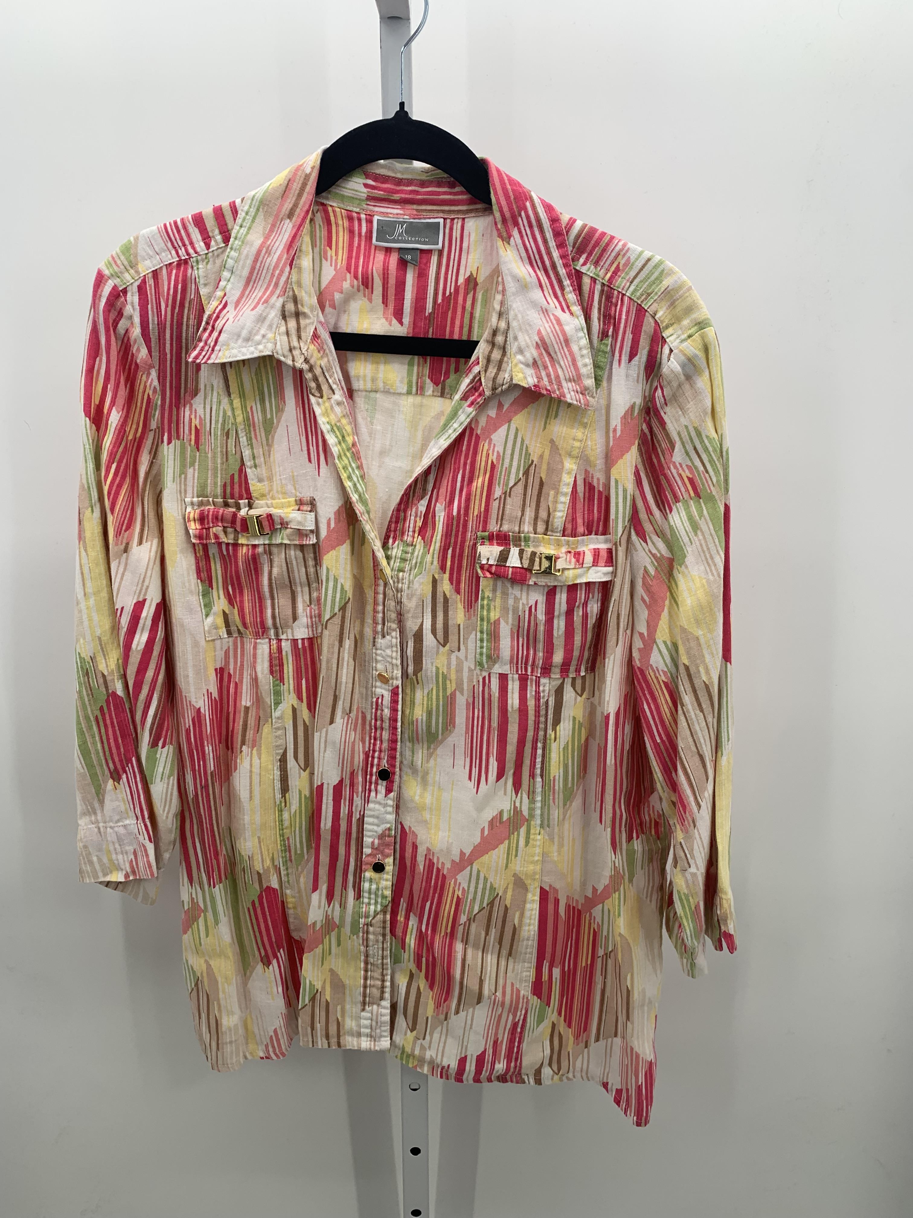 JM Collection Size 18 Misses 3/4 Sleeve Shirt