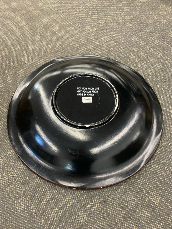 LG RED/TAN CENTERPIECE BOWL.