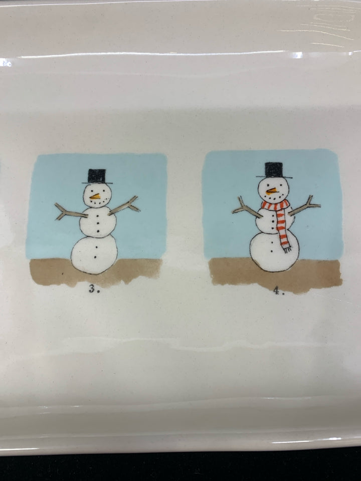 SNOWMEN SERVING DISH-RAE DUNN.