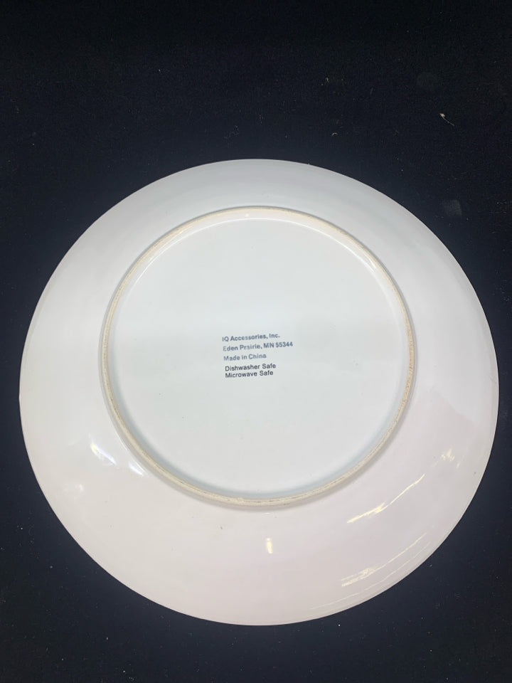 LEAVES EMBOSSED CREAM SERVING PLATE.