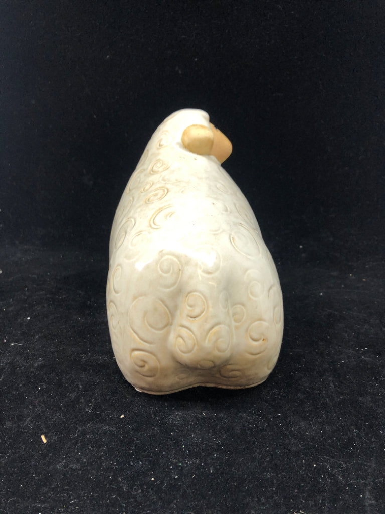 FULL TAN CERAMIC SHEEP.