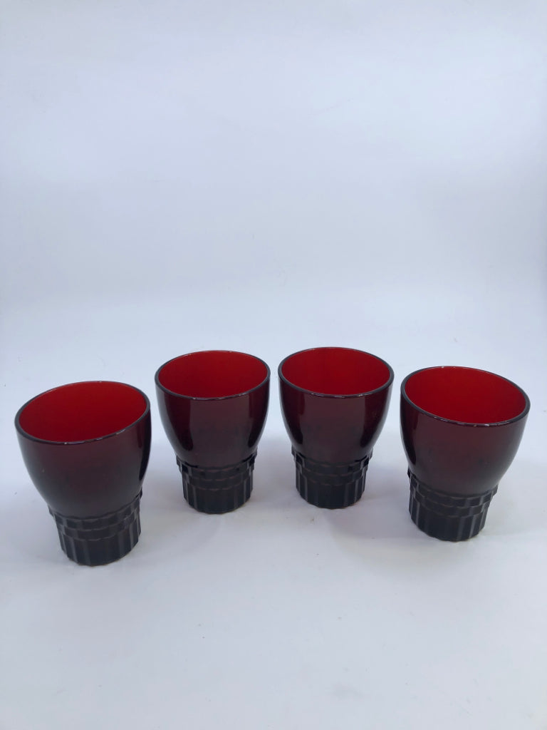 4 VTG CRANBERRY DRINKING CUPS.