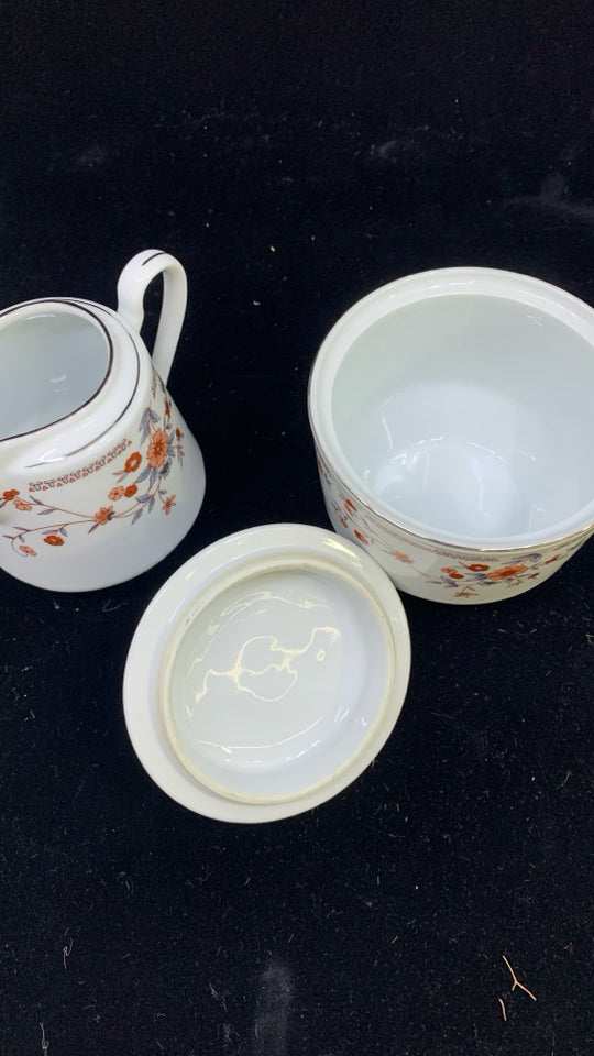 DYNASTY FINE CHINA COPENHAGEN PRINT CREAM/SUGAR DISH.