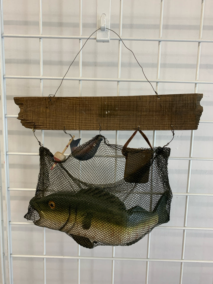 WELCOME TO THE LODGE TROUT WALL-HANGING.