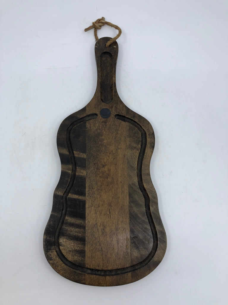 DARK WOOD GUITAR CHEESE/ SERVING BOARD.