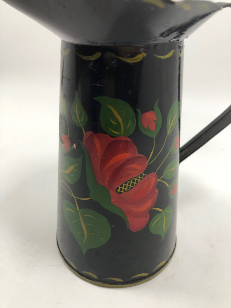 VTG PAINTED METAL SMALL PITCHER.