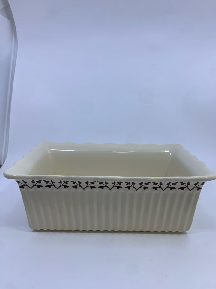 LOAF STONEWARE W/BROWN FLORAL DESIGN PAULA DEAN.