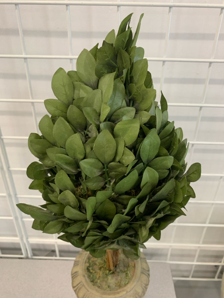 FAUX GREENERY TREE IN RESIN URN.