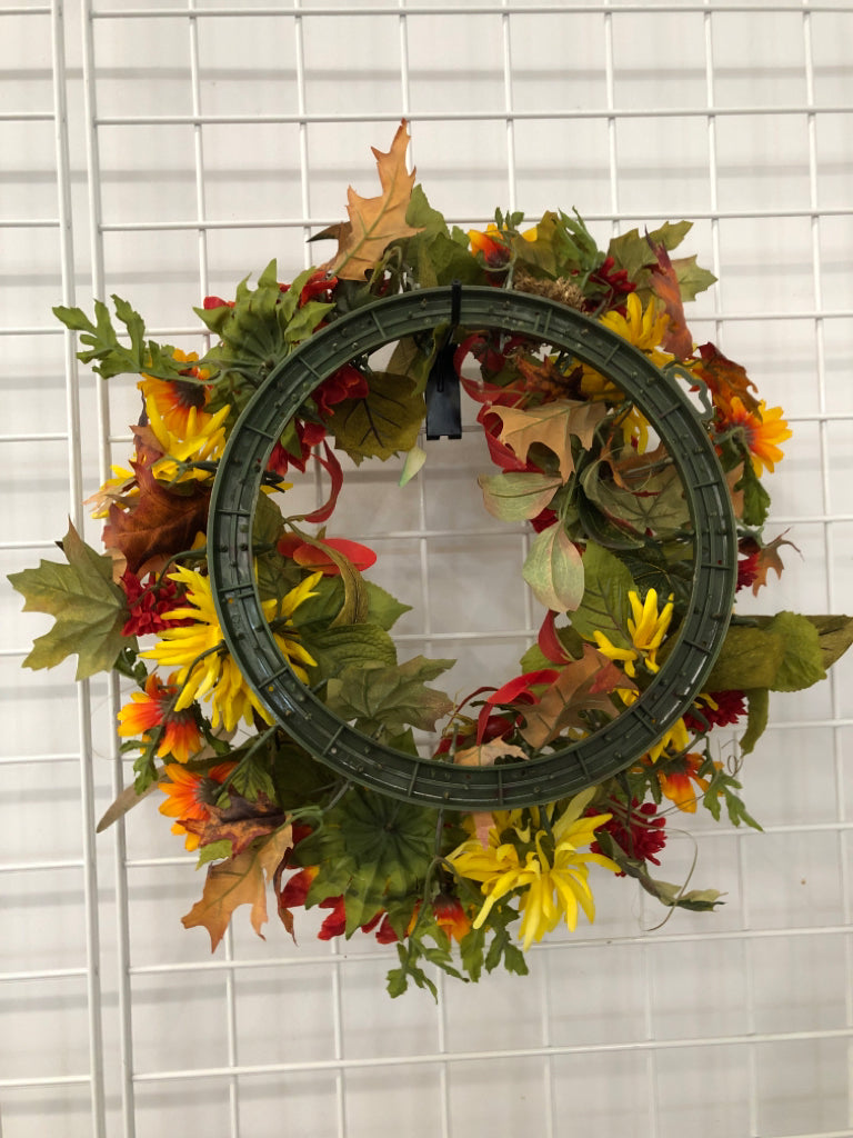 SUNFLOWER RED/YELLOW WREATH.