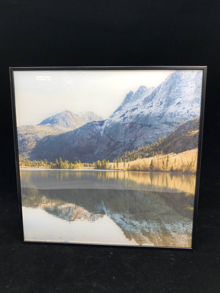 FRAMED MOUNTAIN SCENE.