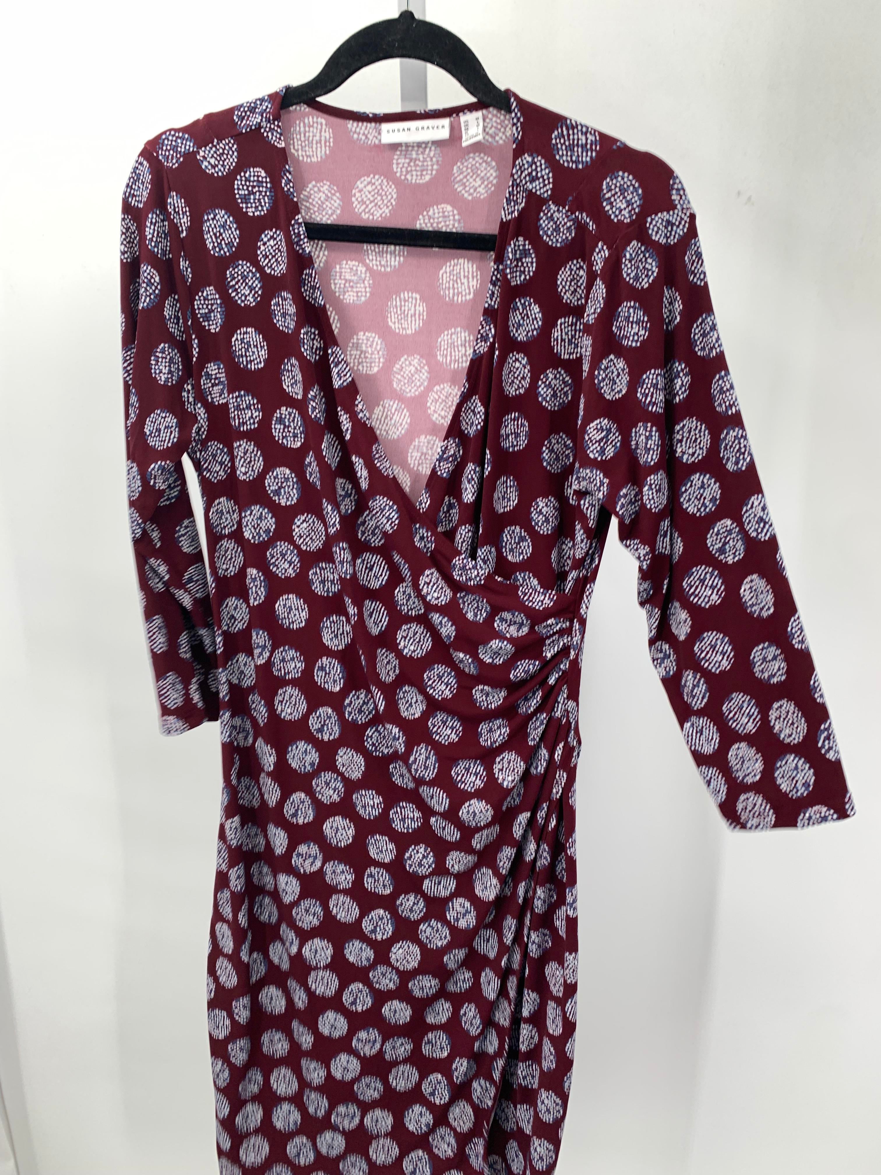 Susan Graver Size Medium Misses 3/4 Sleeve Dress