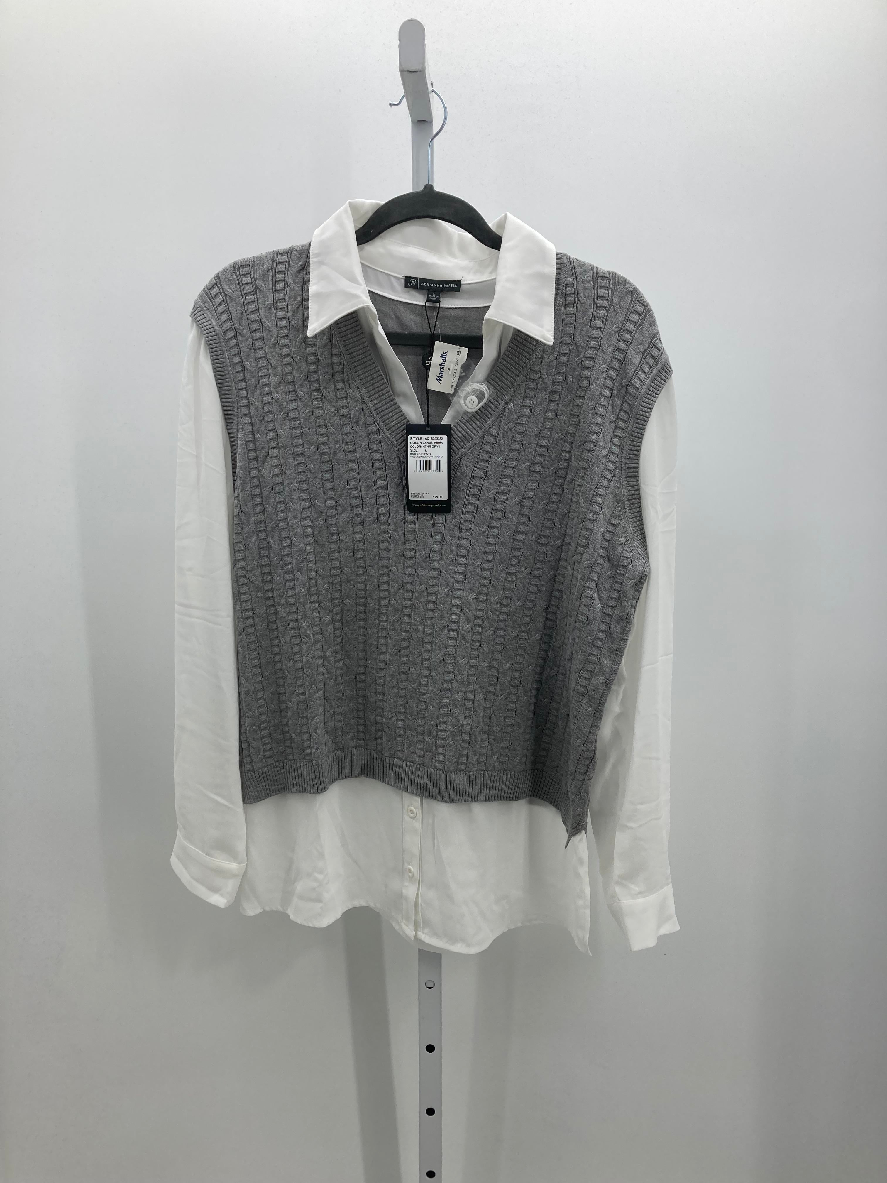 Adrianna Papell Size Large Misses Long Slv Sweater