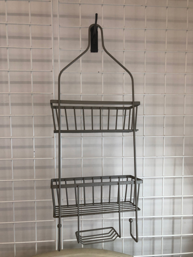 METAL GREY 2 TIER SHOWER CADDY.