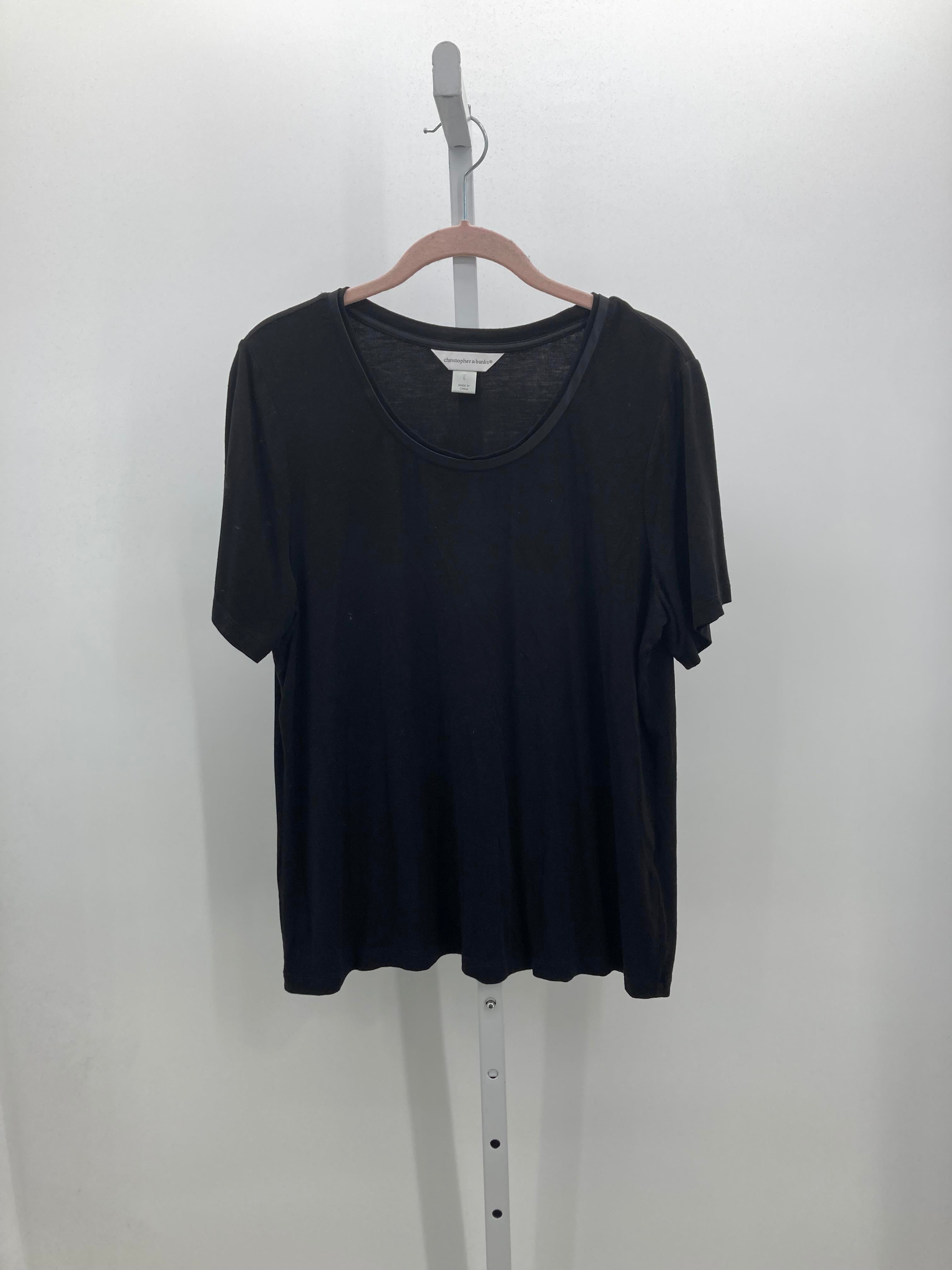 Christopher & Banks Size Large Misses Short Sleeve Shirt