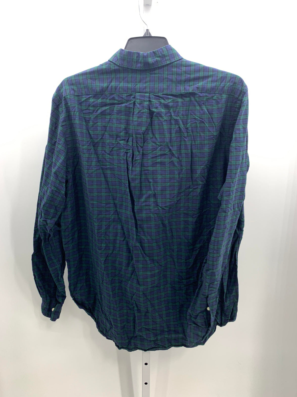 NAVY/ GREEN PLAID BUTTON DOWN