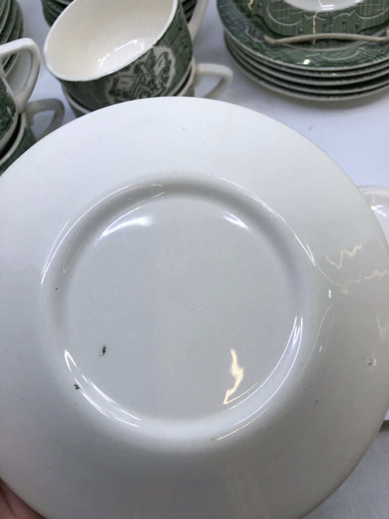 30PC VTG OLD CURIOSITY DISH SET SVC FOR 6.
