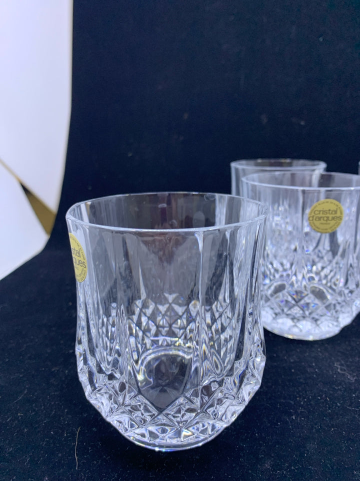 6 CRISTAL D'ARQUES HEAVY CUT GLASS COCKTAIL GLASSES.