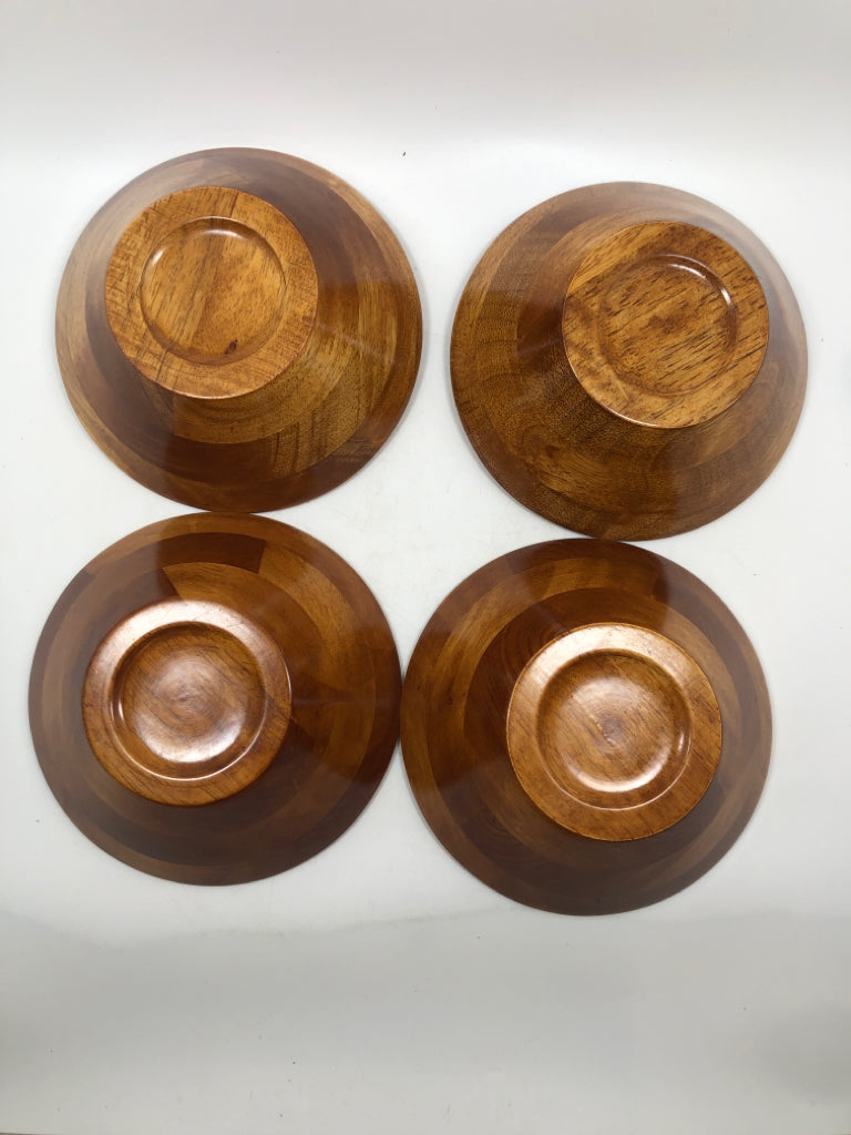 5PC WOODEN SALAD BOWL SET.