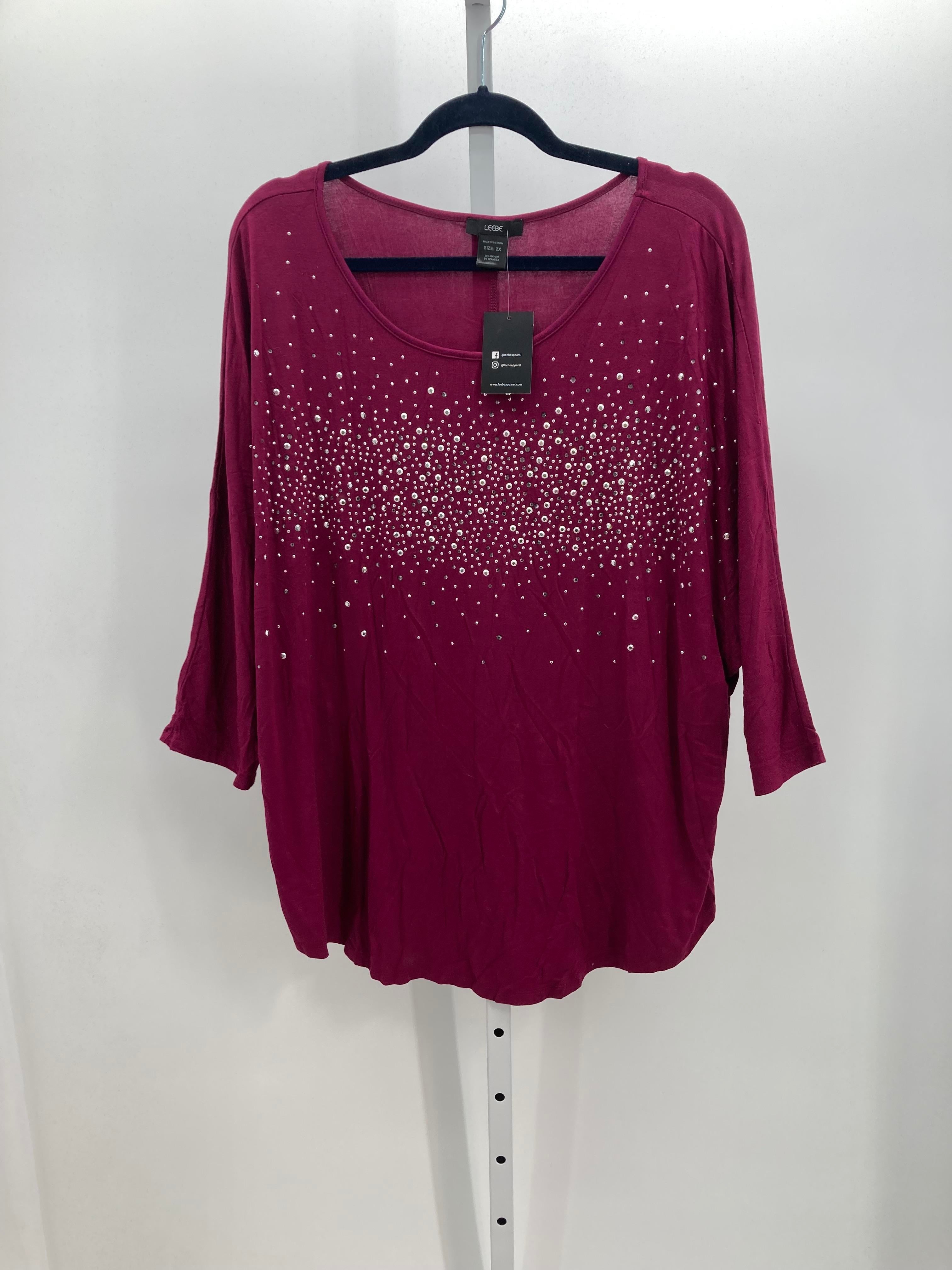 Size 2X Womens 3/4 Sleeve Shirt