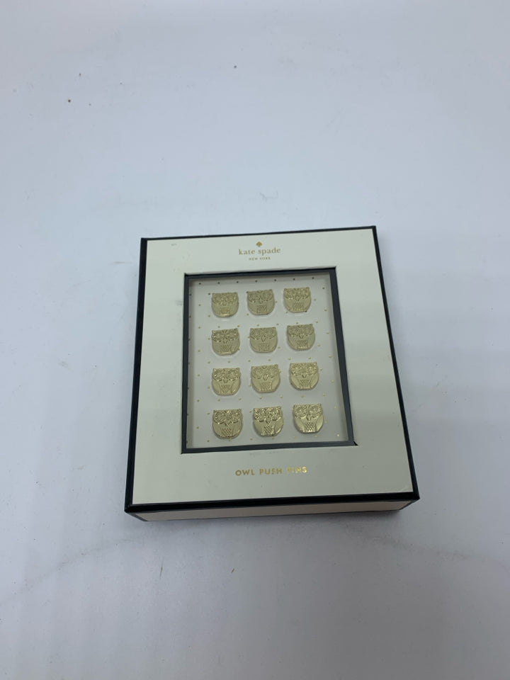 NIB 12 OWL PUSH PINS.