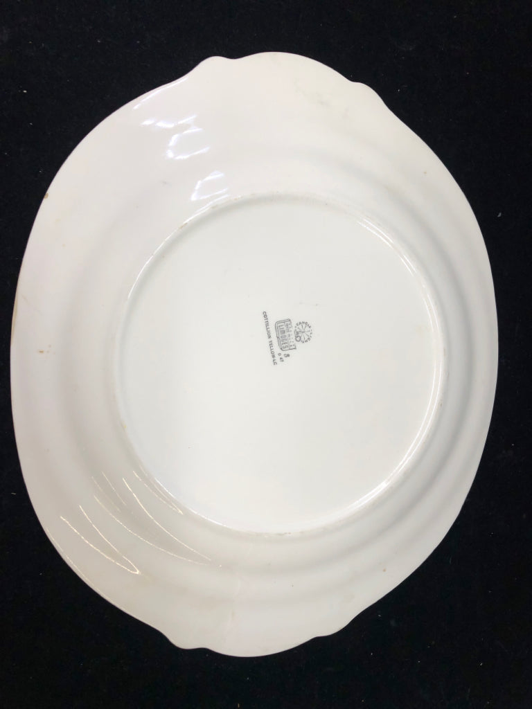 VTG TURKEY PLATTER W YELLOW RIM.