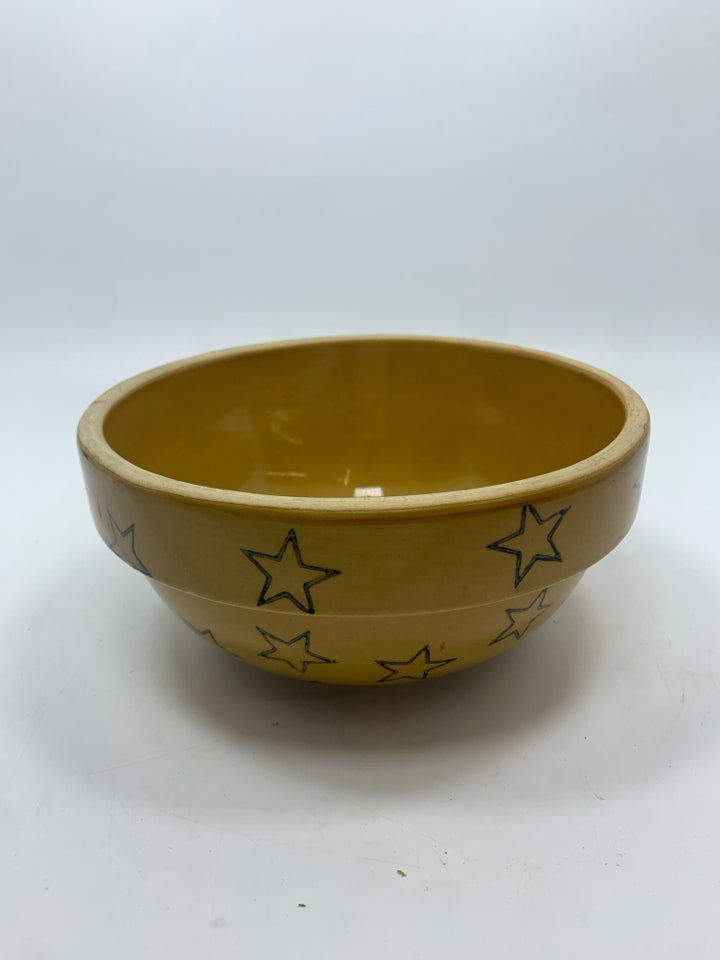 PRIMITIVE AMERICANA YELLOW STAR BOWL.